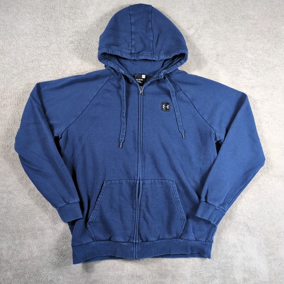 Under Armour Other - Under Armour Hoodie Mens XL Navy Blue Fleece Lined Gymwear Sweatshirt Full Zip